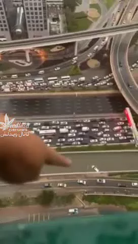 بزرگراه «شیخ زائد دوبی» بعد از بارندگی های اخیر