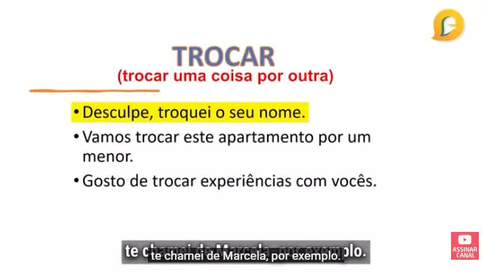 مثالهایی برای کاربرد فعل trocar