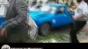 تیر اندازی پلیس به سایپایی که با پلیس تصادف میکند