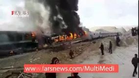  آتش گرفتن قطار مسافربری در سمنان