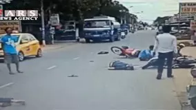 تصادف شدید دو موتورسوار