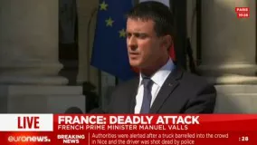 سخنرانی مانوئل والس نخست وزیر فرانسه درباره حمله شب گذشته، نیس فرانسه