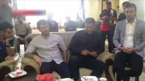 مراسم خداحافظی جواد نکونام از فوتبال با حضور احسان علیخانی، علی دایی، عادل فردوسی پور و کریم باقری