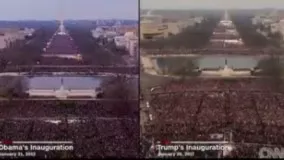 تفاوت تعداد حضار در مراسم تحلیف اوباما و ترامپ !