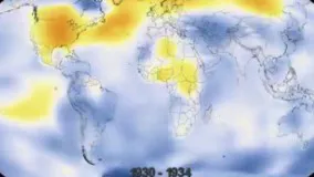 نمایش تغییرات آب و هوایی یک قرن در 20 ثانیه