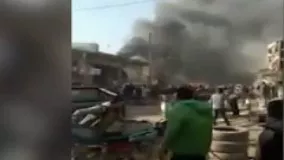 لحظات اولیه پس از انفجار خودرو بمب گذاری شده در سوریه