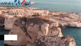 فیلم/ بندبازی پرمخاطره در میان صخره‌های «روشه» در لبنان