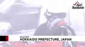 فیلم/ برف و بوران شدید در ژاپن