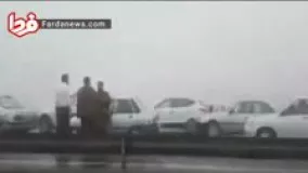 تصادف زنجیره ای 130خودرو در مشهد عید96