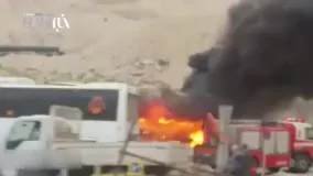 آتش‌سوزی در اتوبوس کارگران عسلویه