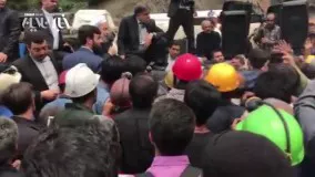 تصاویری از حضور روحانی در جمع معدنچیان آزادشهر که رسانه‌های مخالف دولت سانسور کردند