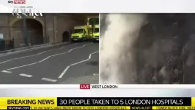 پوشش لحظه ای اسکای نیوز  از  آتش سوزی برج مسکونی لندن