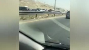 ترافیک سنگین اتوبان تهران کرج از پل حصارک تا گرم دره