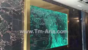 اجرای آب نمای شیشه ای مدرن ریتمیک و مزیکال حباب نمای موزیکال به همراه ریتم