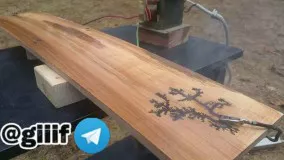 طراحی بر روی چوب با جریان برق 