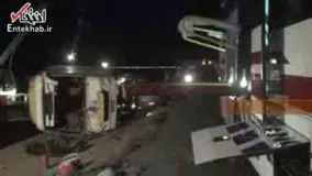 فیلم/ 34 کشته و زخمی در واژگونی اتوبوس در جاده دیهوک - فردوس