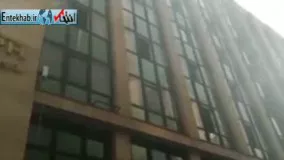 فیلم/ اولین تصاویر از داخل ساختمان آتش گرفته وزارت نیرو