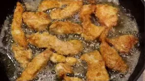 Fried chicken breadcrumbs Kebab کباب سینه مرغ سرخ کرده با روغن
