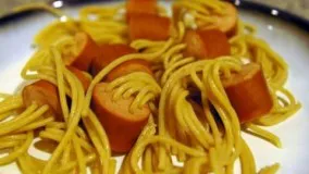 How To Make Spaghetti Sausage -  آموزش سوسیس اسپاگتی با کوکو پوره سیب زمینی