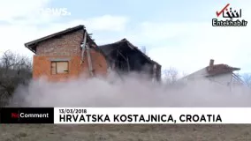 فیلم/ ریزش خانه‌ها در اثر رانش زمین در کرواسی