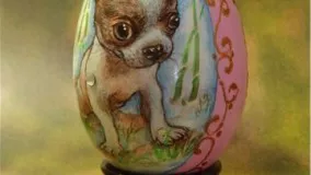 عکس سگ روی تخم مرغ-تزیین تخم مرغ به شکل سگ