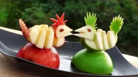 How to Make Apple Decoration | Apple Art | تزیین سیب به شکل پرنده