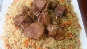 Rice , kabuli pulao ,( قابلی پلو ازبکی افغانی