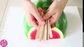 برش هندوانه  بسيار  جالب How to slice a watermelon-