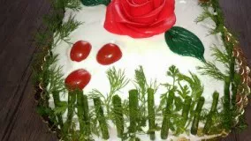 کیک مرغ با تزیین زیبا و خاص ویژه مهمانی ها 