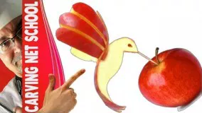 ART APPLE, arte em تزیین سیب به شکل پرنده
