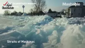 فیلم/ پدیده یخ‌های آبی در میشیگان
