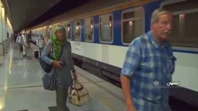 Iran international tourist traveling by Train to Isfahan ایران ورود قطار گردشگری بین المللی اصفهان