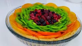  کیک پودین با میوه