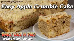 Easy Apple Crumble Cake Recipe ! - کیک سیب !
