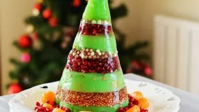 3D gelatin christmas tree dessertژله تزریقی