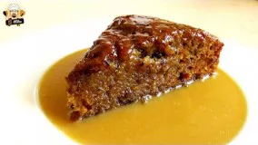 غذای رمضان-تهیه کیک پودینگ خرما-شیرینی ماه رمضان