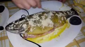 آشپزی ایرانی- ماهي قزل آلا وسبزي پلو به سبك آذربايجاني
