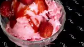 آموزش دسر-بستنی میوه ای توت فرنگی - 