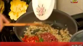 آموزش آشپزی- پاستا با سس قارچ و گوشت