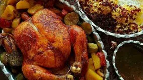 آشپزی ایرانی-مرغ شکم پر مجلسی و آسان وخوشمزه-خانم گلاور