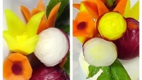 آشپزی مدرن-تزیین سبزیجات برای کنار غذا