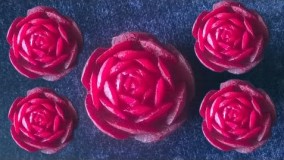 آشپزی مدرن-تزیین زیبای لبو به شکل گل