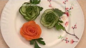 آشپزی مدرن-تزیین زیبای سبزیجات به شکل گل 