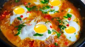آشپزی آسان - تخم مرغ  با بادنجان رومی