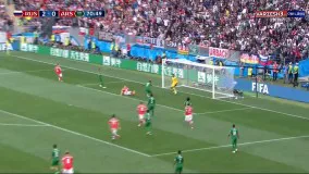 نتیجه بازی روسیه و عربستان-گل سوم روسیه به عربستان