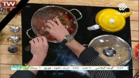 آشپزی ایرانی-آشپزی خوراک تمبر هندی با رب انار و برنج قهوه ای