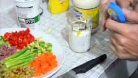 آشپزی ایرانی - آموزش درست کردن پاستای مرغ و مارچوبه
