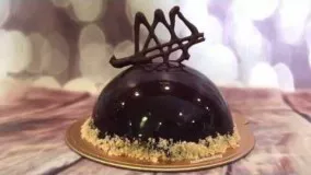 chocolate mouse with mirror glaze