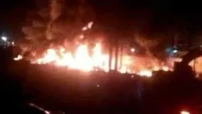 آتش سوزی سنندج-تصادف اتوبوس و تانکر سوخت رسان در سنندج-انفجار در سنندج
