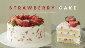 کیک پزی-تهیه کیک ساده توت فرنگی 22